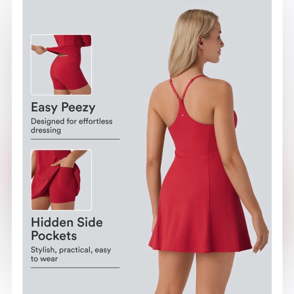 NWT Halara SoftlyZero™ Airy Racerback 2-in-1 Pocket Cool Touch Flare Mini Dance
